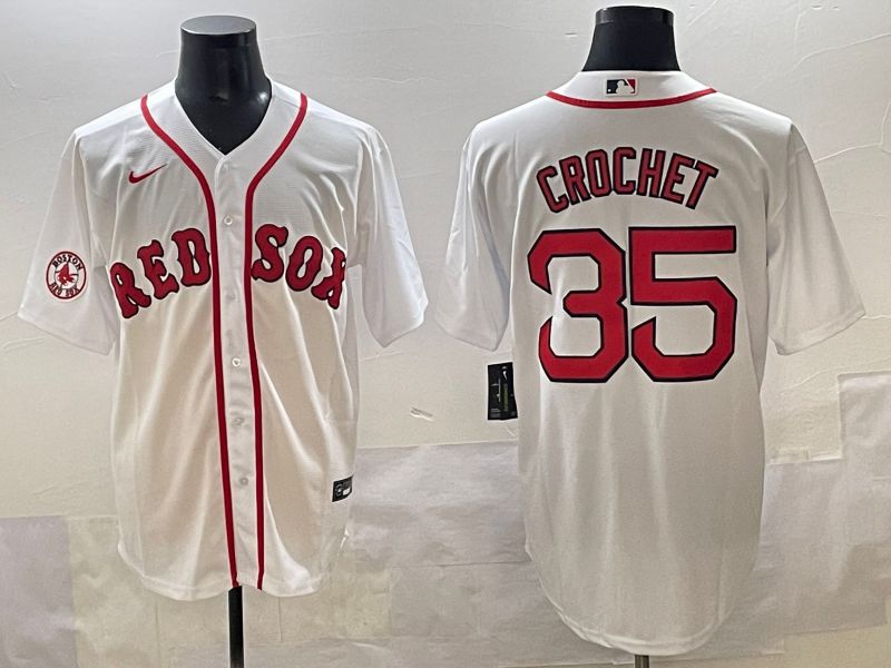 Men 2025 Boston Red Sox #35 Crochet White Game Nike MLB Jersey style 5